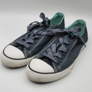 Converse Shoes Youth 4 Chuck Taylor All Star 5 Tongue Sneakers Sparkle Black